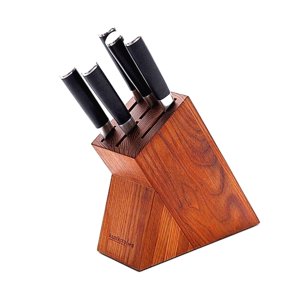 Knife Block Ashwood 5 five Knife Wooden Japanese Knife Holder High Quality - Picture 2 of 6